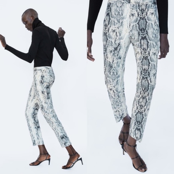 Zara snake print trousers size S - Picture 4 of 13